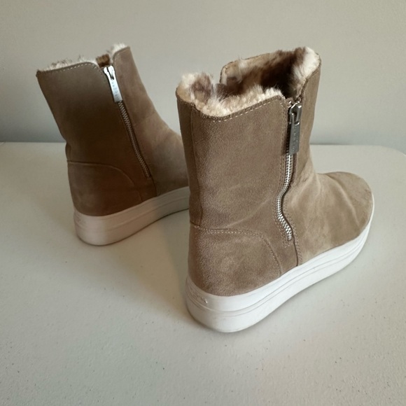 Women’s 8.5 J/Slides Tan/Gray Tristan Boot with Faux‎ Fur - Picture 3 of 11